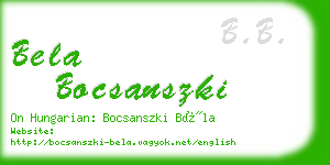 bela bocsanszki business card